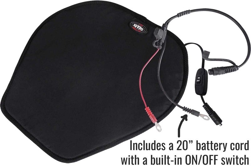 GEARS Heated Seat Pad for Motorcycle, ATV, Scooter & Snowmobile | Universal Fit Heated Seat Pad - Place On Top of Existing Seat | Exterior Warm Seat Cover | 12V Electric Heat Powersport Seat Warmer - Image 4
